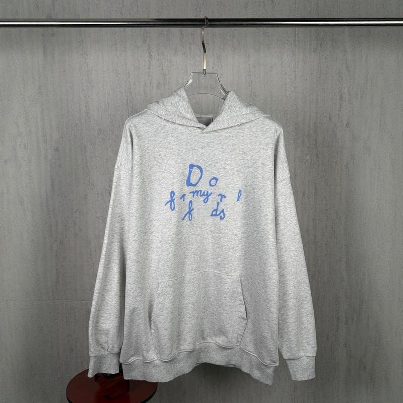 Cross-border high-end DO brand new trendy classic friend foam print simple loose-fitting couple's hooded sweatshirt