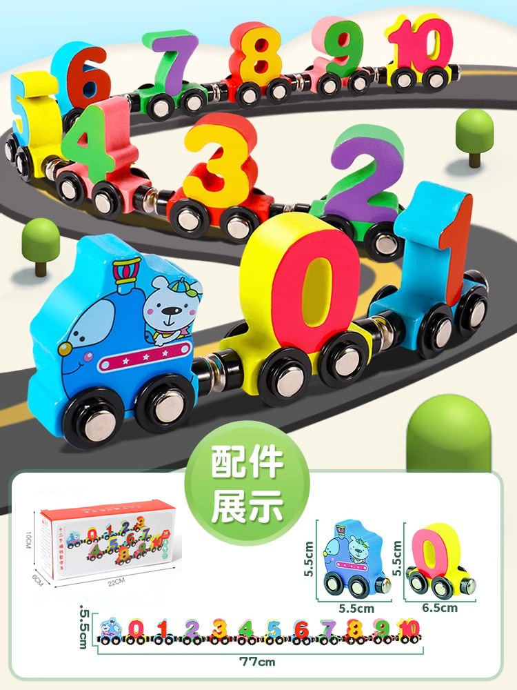 Tren digital magnético Juguetes Rompecabezas para niños Rompecabezas de bloques de construcción magnética Niñas 1 a 3 a 6 años 2 niños