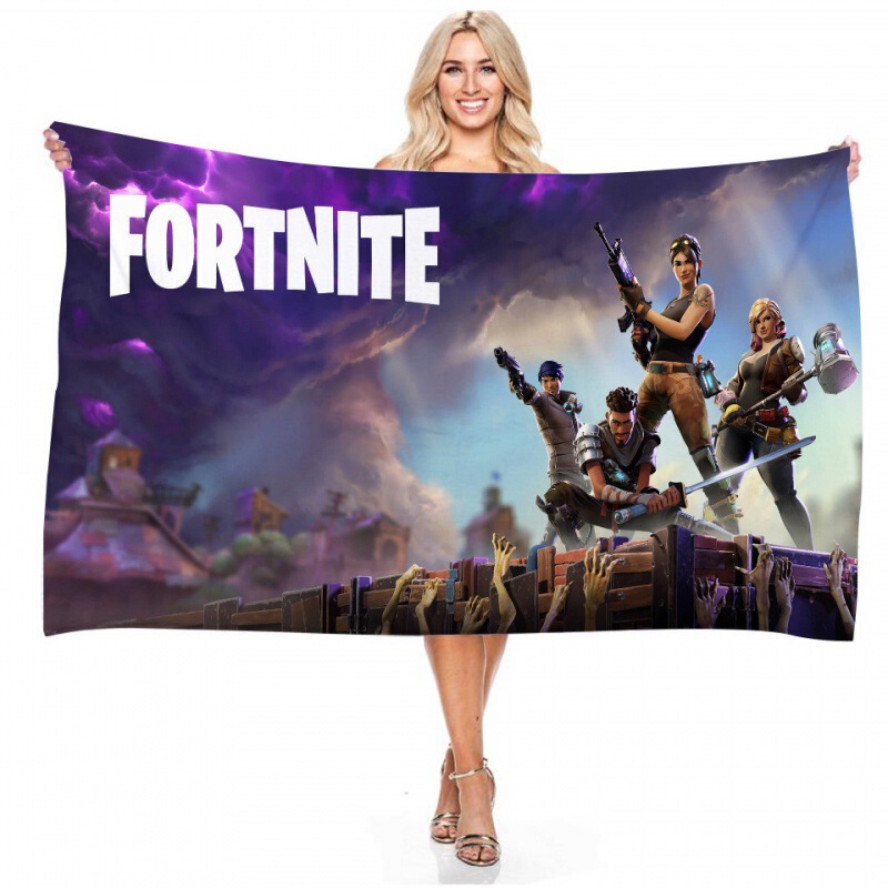 Factory Direct Supply Fortress Night Digital Printed Rectangular Towel Bath Towel Beach Towel Microfiber