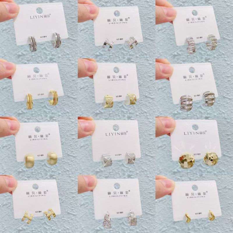 Liyin/Libeliying S925 シルバー針 C タイプイヤリングハイエンドファッション個性ニッチイヤリング女性のためのヨーロッパとアメリカの INS|undefined