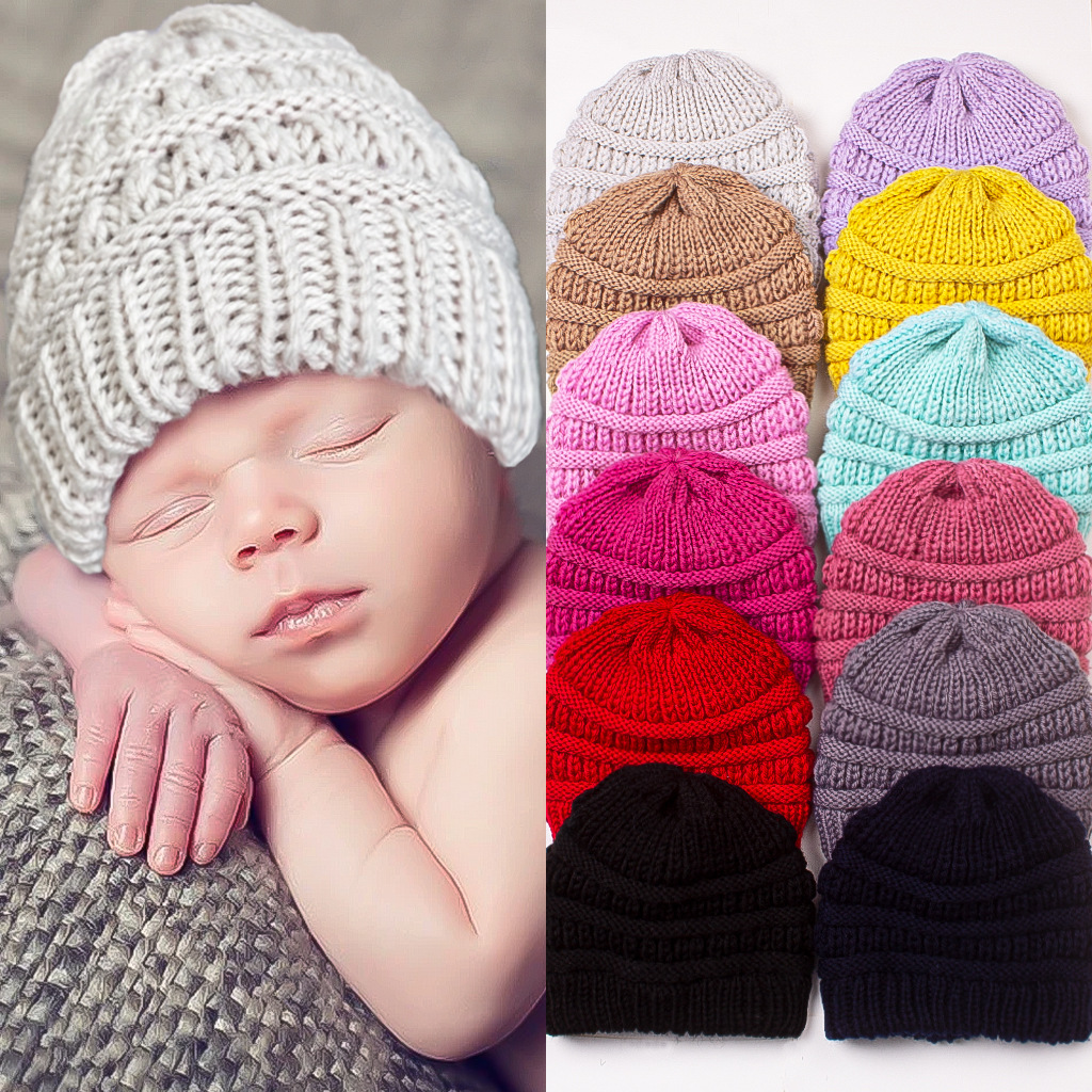 Stripe, Candy Pattern Children Unisex Unisex Fashion Stripe Candy Folds Wool Cap