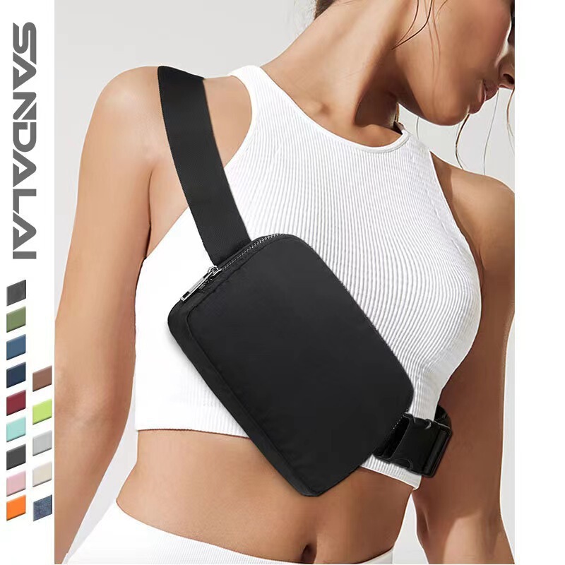 Lulu Same Style Bag Trendy Brand Fashion Multifunctional Fitness Portable Waist Bag Chest Bag Sports Running Men's and Women's Mobile Phone Bag