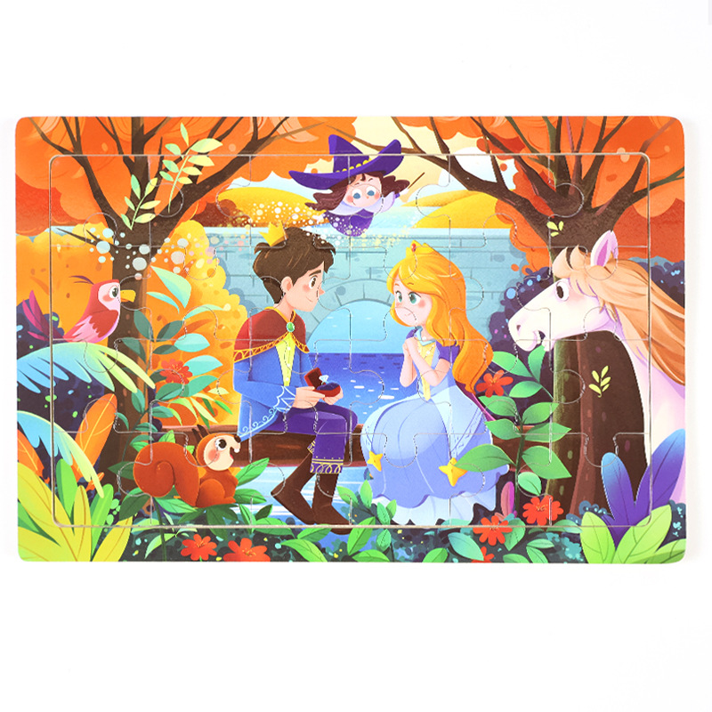 Rompecabezas de madera con borde de color 24 piezas de rompecabezas para niños, inteligencia beneficiosa, educación temprana para bebés, rompecabezas de iluminación, lote de juguetes