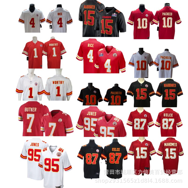 Captain Chief Nflchiefs Kansas American Cross-Border Second Generation Rugby 87 # Kelce15Mahomes Embroidery