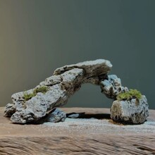 陶瓷工艺适用小米鱼缸造景摆件乌龟晒台爬宠爬台寄居蟹躲避洞假山