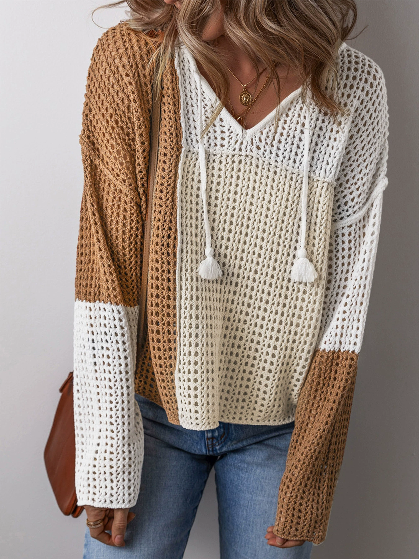 «(Cross-border trading)» Autumn long-sleeve sweater, V-neckline, European style