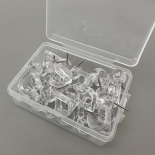 Boxed Hook Thumbtacks Creative I-Shaped Pins Kindergarten Ins Art Transparent Large Head Pins Hanging Decoration Push Pins New Product