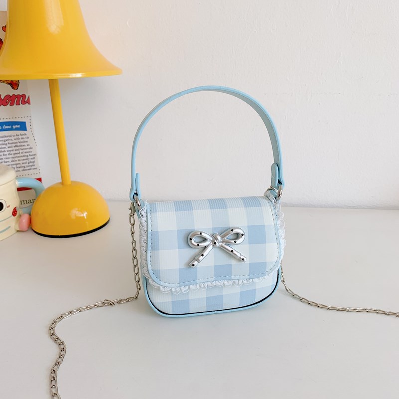 Coreano lindo arco padre-hijo bolso de hombro mini bebé bolso de celosía dulce encaje bolso de cadena para niños