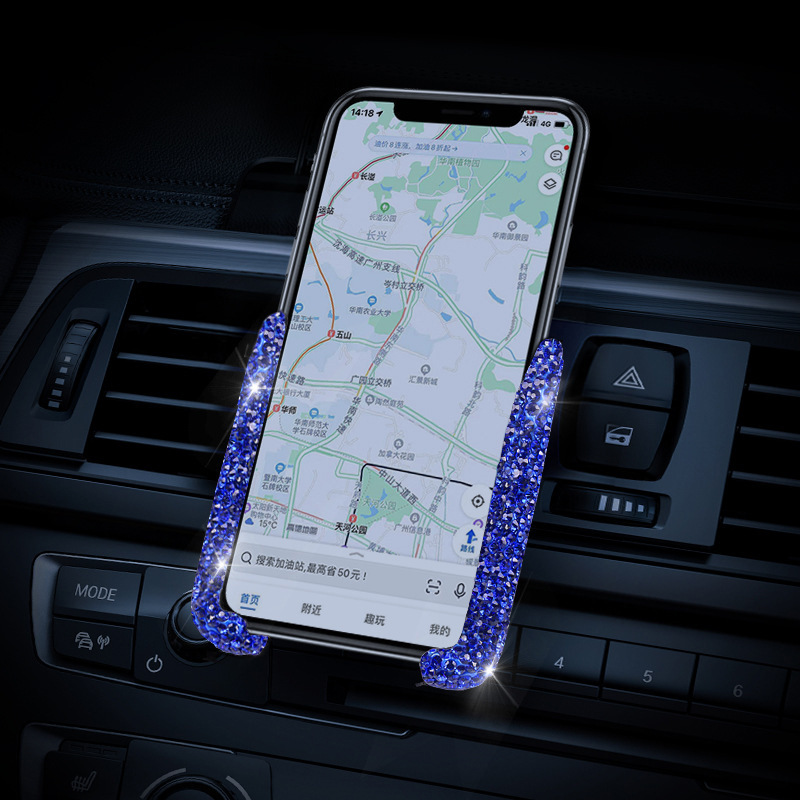 Soporte para teléfono de coche con diamantes, soporte para navegación de coche, soporte con clip para ventilación de aire, soporte para teléfono de coche con ventosa para mujer image 10