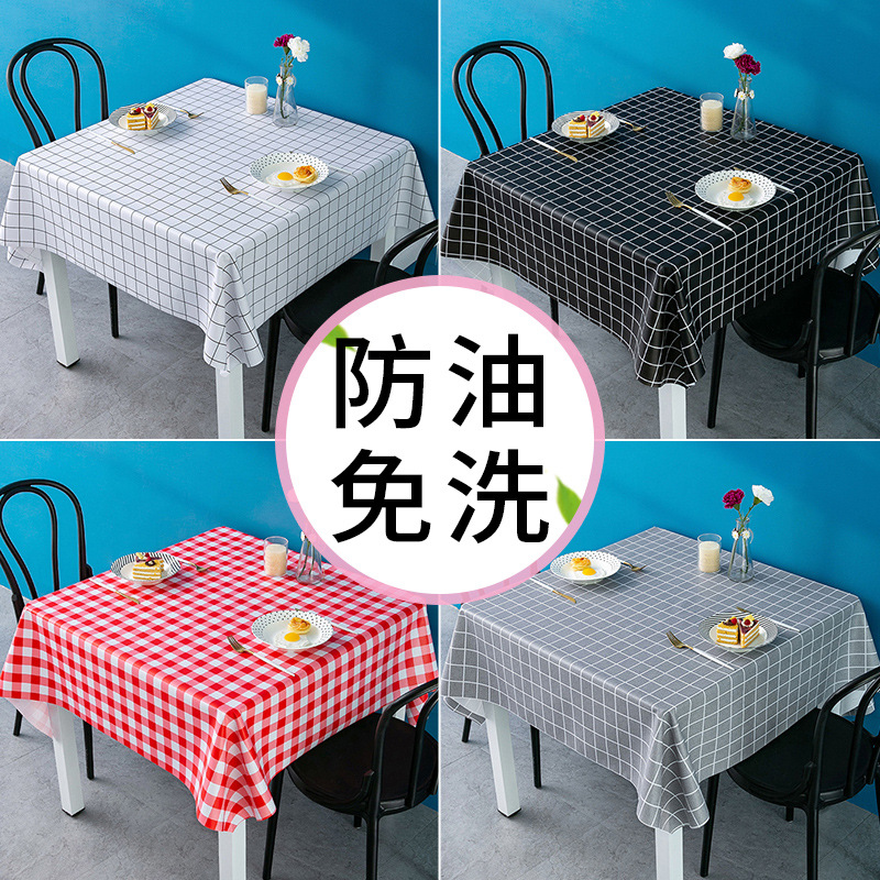 Mantel impermeable a prueba de aceite desechable tela de escritorio ins Estilo nórdico mesa cuadrada tela PVC mesa de café Mesa estera mantel