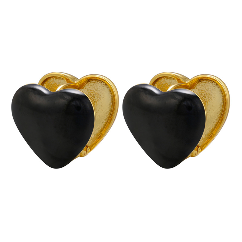 Fashion Heart Shape Brass Plating Ear Studs 1 Pair