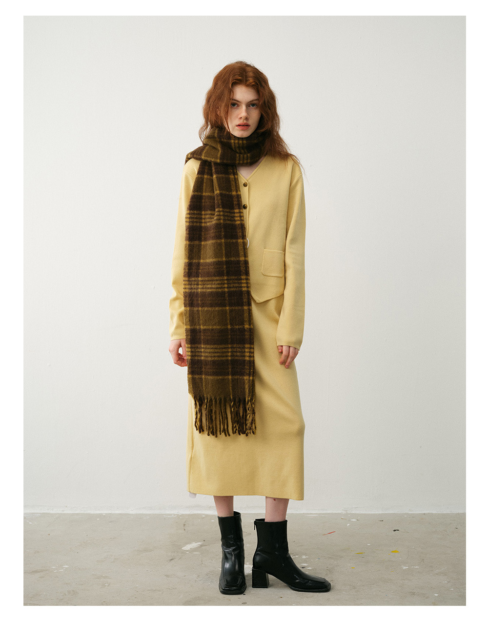 Kaschmirschal Kariert Im Retrodesign Für Damen Winterweiches Tuch_voghion.com