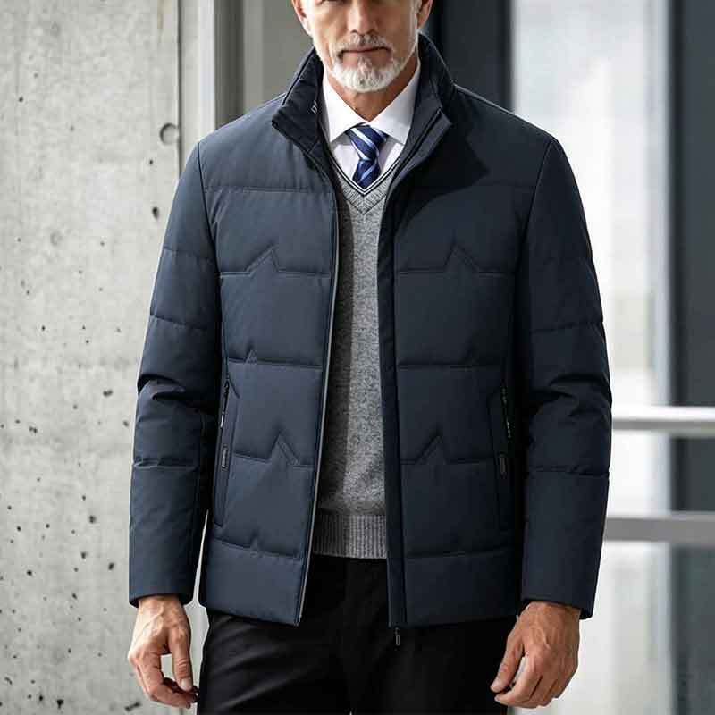 2026 겨울 중장년 남성 아빠옷 비즈니스 캐주얼 스탠드칼라 기모 두꺼운 집