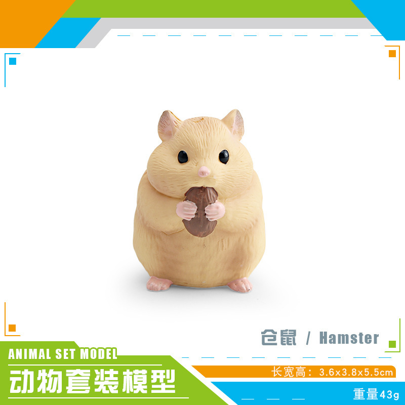 Transfronterizos mini simulación perro de madera panda cerdo conejo blanco serpiente blanca hámster nutria foca animal adornos modelo juguete