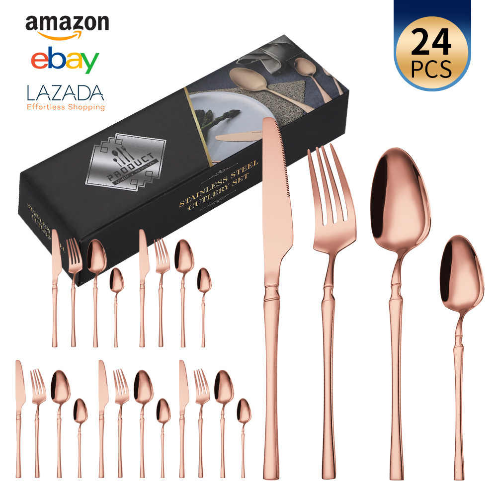 Trans-border Amazon Xiaoman cintura juego de vajilla de acero inoxidable hotel comida occidental cuchillo tenedor cuchara caja de regalo bistec cuchillo tenedor cuchara
