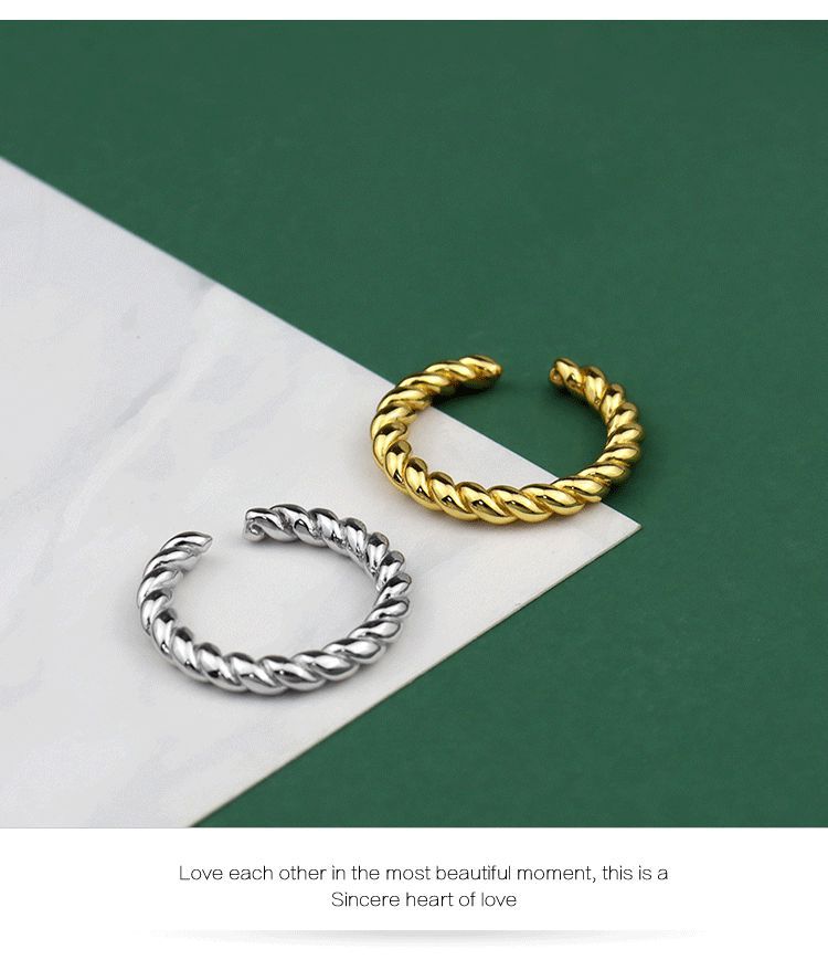 Korean Style Simple Twist Simple Bracelet Ring Female Ins Cold Style Fashion AllMatch Index Finger Ring Open Ornamentpicture11