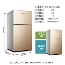 荣事达电冰箱BCD-58L9RSZ金色35升小型双门家用厨房冷藏冷冻直冷