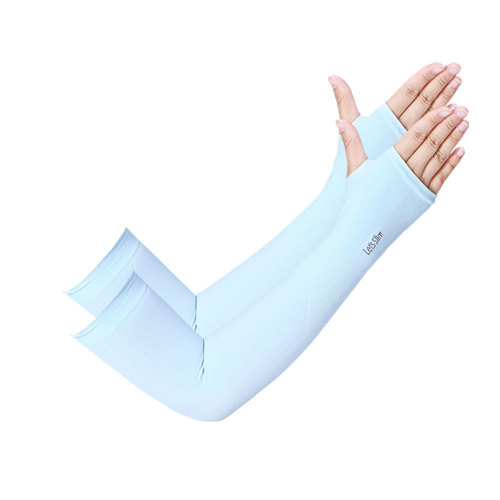 Cycling sun protection sleeves Outdoor sports seamless straight ice silk sleeves Unisex large size high elastic arm sleeves