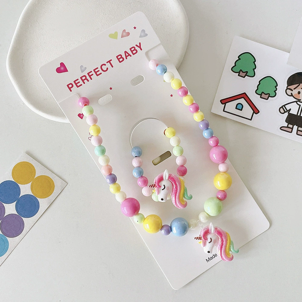 Детский бус bracelet/ожерелье/цепочка, набор, милый аксессуар ручной работы, Amazon, подарок на день рождения