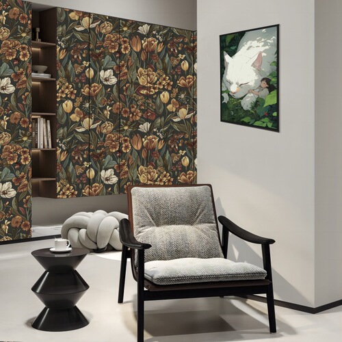 Retro Plant Floral Wallpaper TV Background Wall High-end Furniture Sticker Renewal Sticker Thick Wallpaper