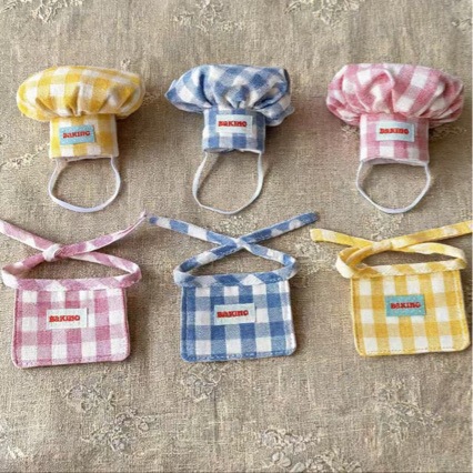 Self-deprecating Bear Plush Toy Doll Chef Hat 10cm Doll Clothes Baking Set KT Decorative Hat Wholesale