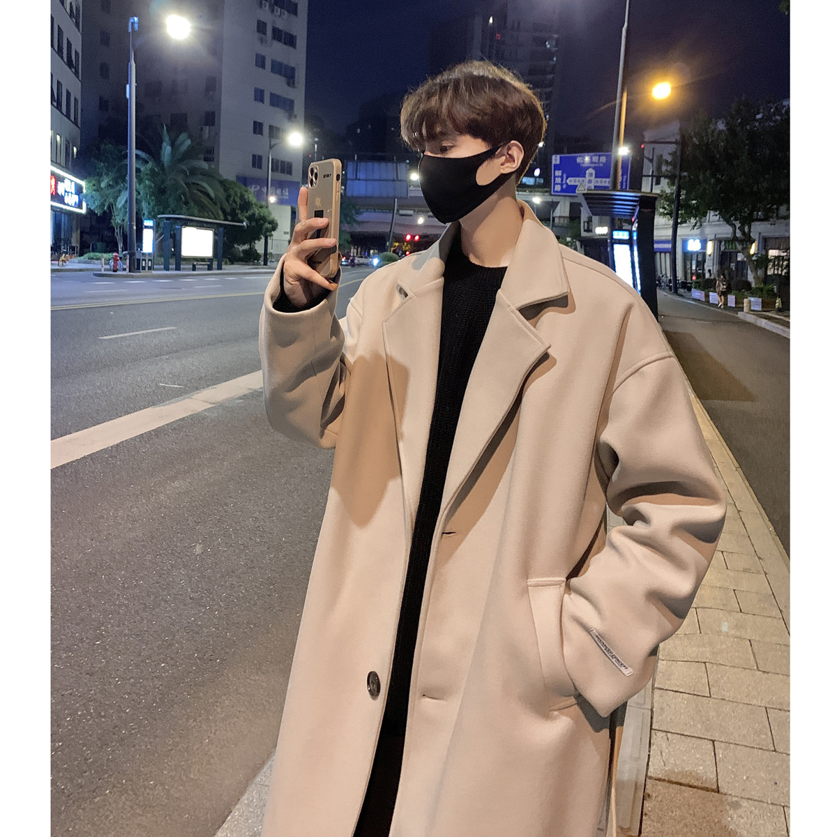 Estilo coreano abrigo de lana estilo británico 2023 otoño e invierno de media longitud sobre la rodilla gabardina F627