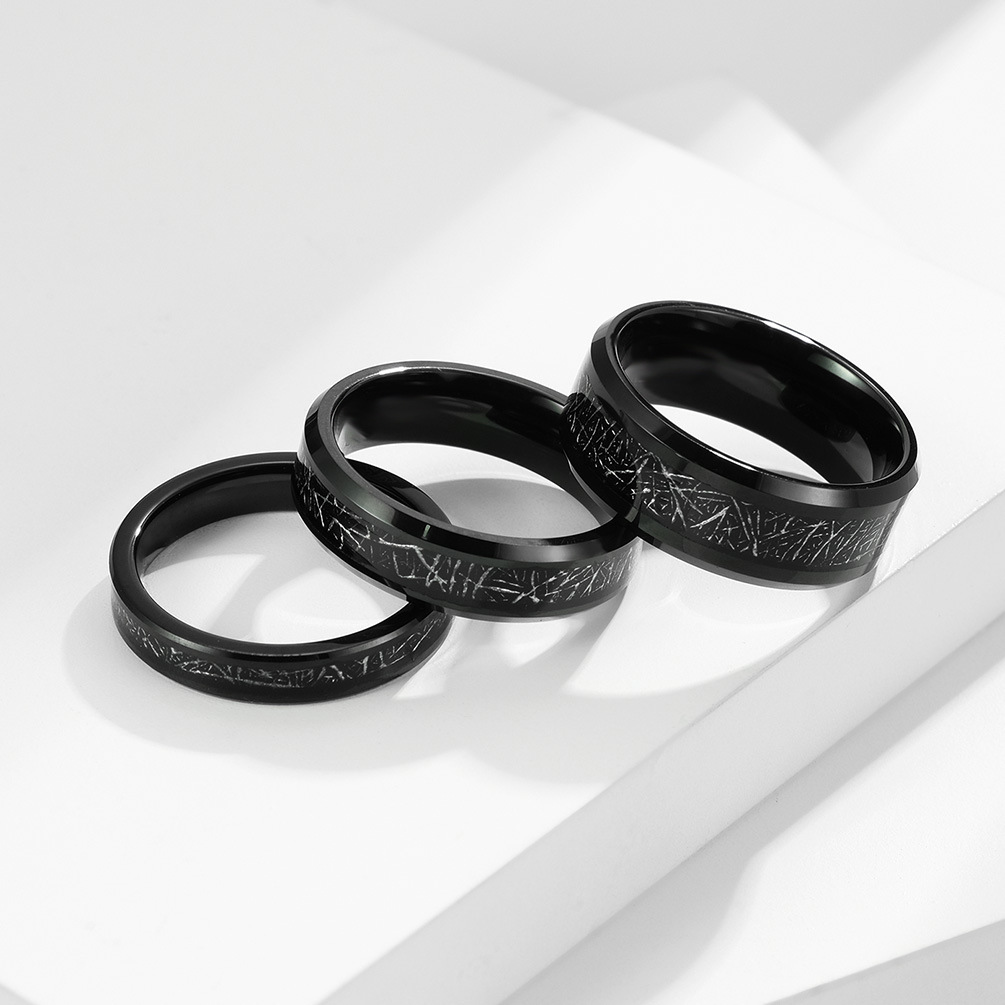 Men'S Gender Casual Simple Style Round Tungsten Steel Polishing Men's Rings