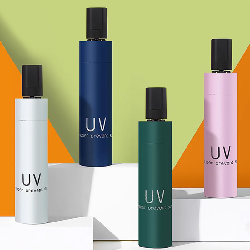 Paraguas solar para hombres y mujeres, verano plegable para hombres, lluvia y sol, protección solar, protección contra los rayos UV, logotipo imprimido al por mayor