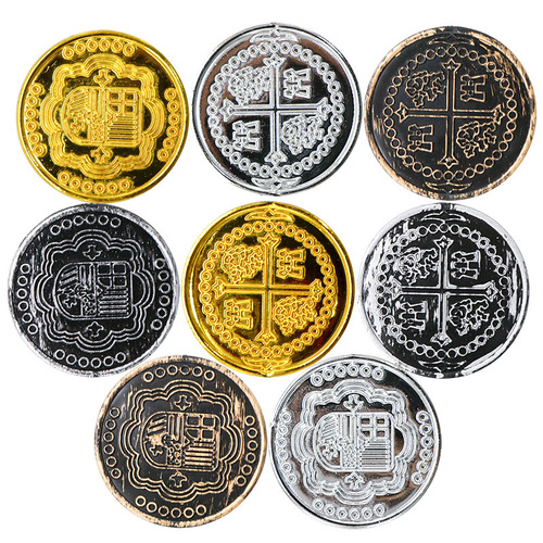 Crossbow Plastic Gold Coins Pirate Coins Game Chips Coins Treasure Chest Gold Coins Pirate Accessories Decorative Toys