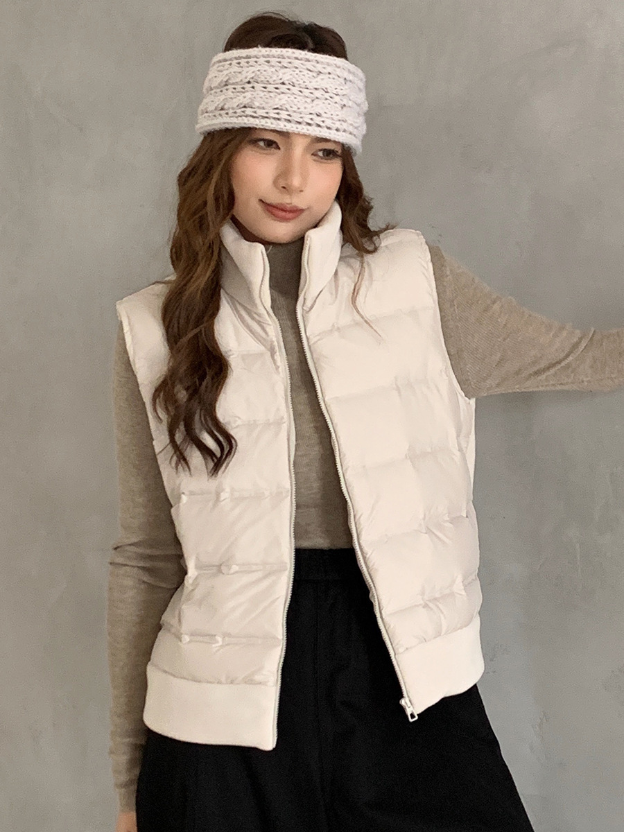 Finnafu nuevo chaleco de plumón de otoño y invierno de mujeres de alto nivel chaleco de chaqueta de arroz blanco caliente para usar una camisa universal
