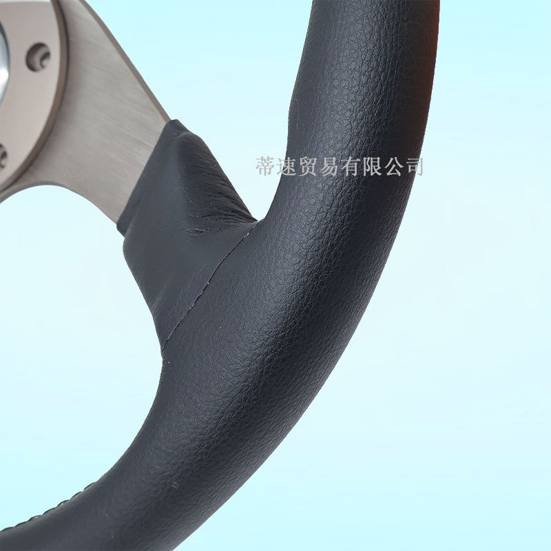 Factory direct sales MOMO modification 14inch TUNER bronze genuine leather racing steering wheel universal flat wheel 350mm