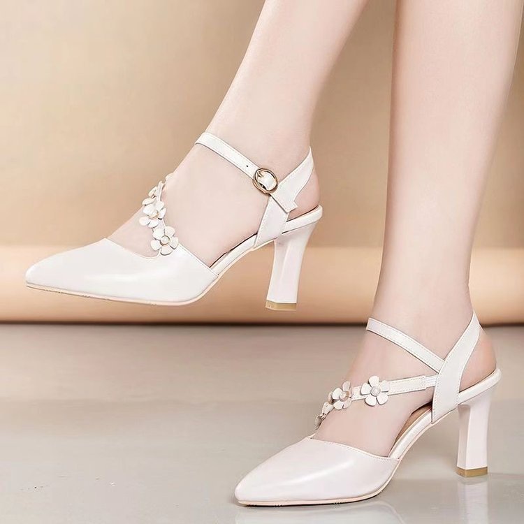 Mary Jane Women's Shoes Single-layer Shoes Thick Heeled with Skirt Socialite Style Fairy High Heeled Women's Summer 2025 New Style Sandals