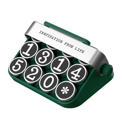 New typewriter temporary parking sign Nömrəli dayanma kartı - classic-green