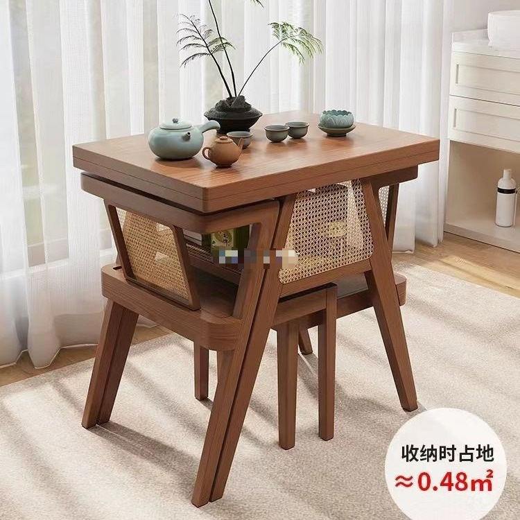 Balcony Small Table and Chair Set, Three-Piece Solid Wood One Table and Two Chairs, Creative Leisure Tea Table and Chair Combination, Rectangular for Small Apartments Balcony Small Table and Chair Set, Three-Piece Solid Wood One Table and Two Chairs, Creative Leisure Tea Table and Chair Combination, Rectangular for Small Apartments