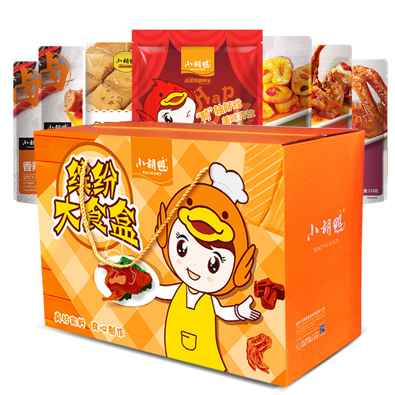 小胡鸭香辣味鸭脖 零食小吃 休闲食品 大礼包超大1198g 年货礼盒