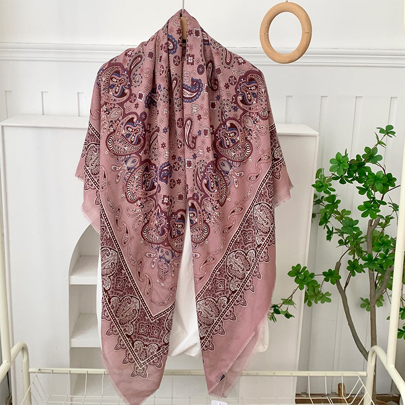 Bufanda de seda, bufanda cuadrada, sensación de alta calidad, estilo bohemio, multiusos, todo fósforo, bufanda, bufanda, pañuelo en la cabeza, chal exterior