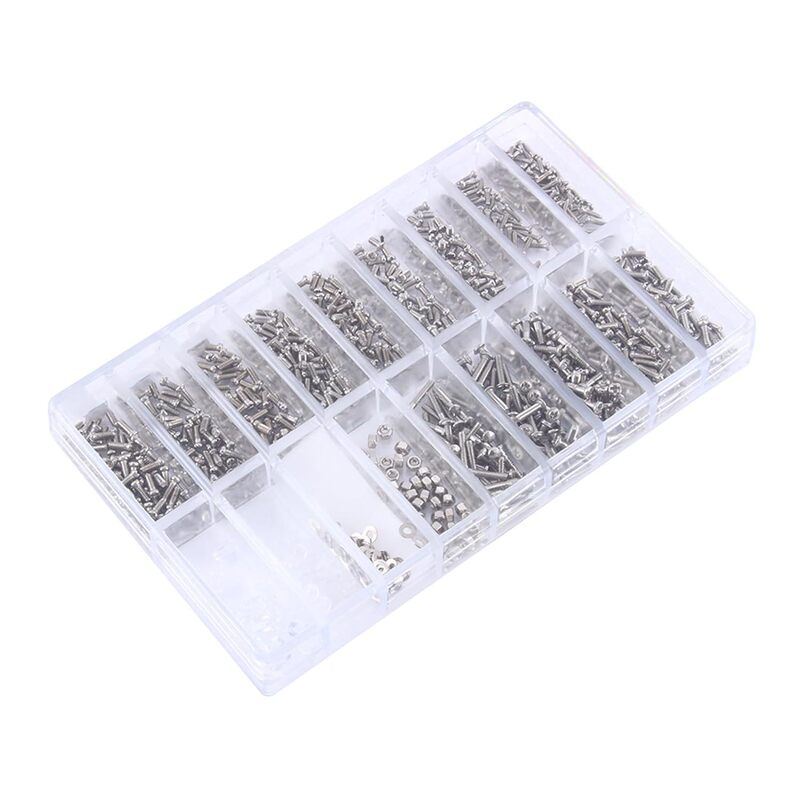 メガネネジアクセサリーボックス/ノーズパッドネジ時計メガネ修理ネジセット 18 グリッド 1000 個|undefined