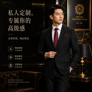 高端打造男士西装套装商务修身正装结婚礼服私人订做量身打造