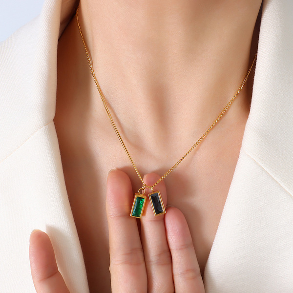 Brand small design pendant stainless steel with zircon