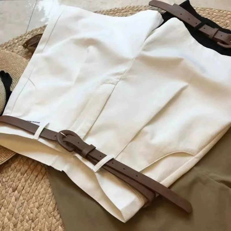 Брюки, шорты, корейский стиль, свободный крой, высокая талия