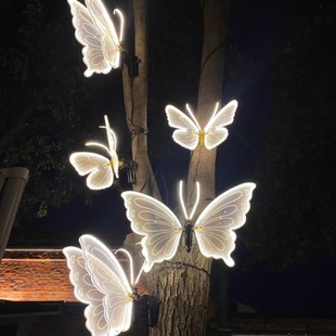 Led Outdoor Luminous Dynamic Butterfly Lamp Insect Lamp Modeling Lamp Park Scenic Spot Lighting Artificial Butterfly Decorative Lamp