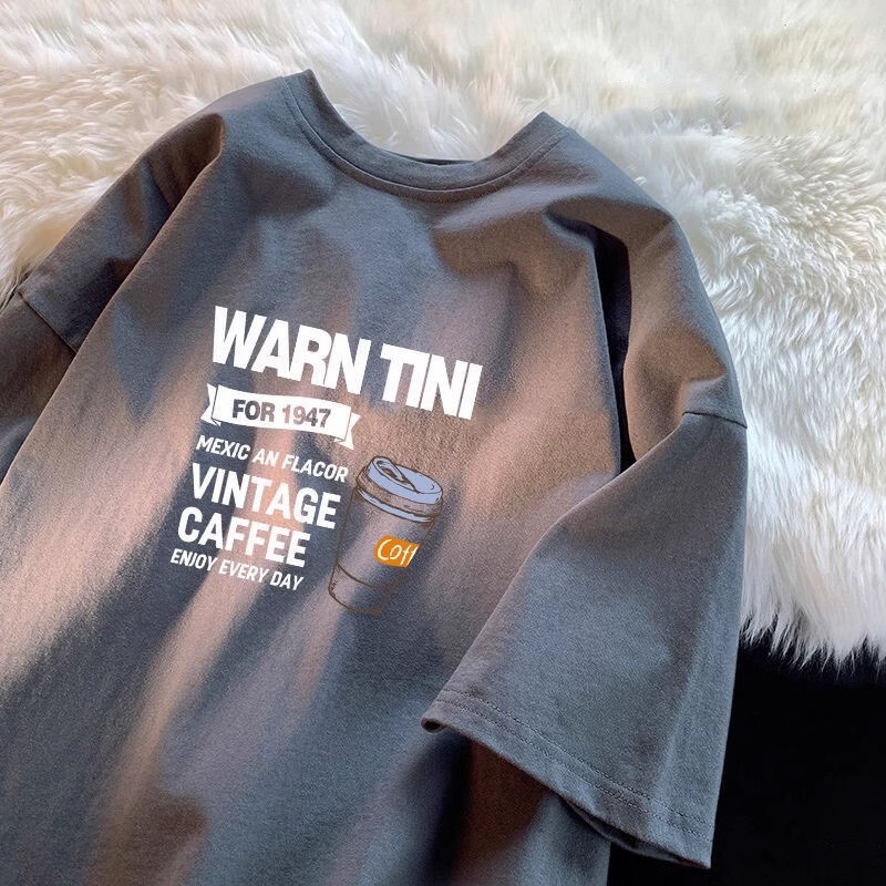 Available for Overseas Wholesale~ Summer Dopamine Heavy-Duty 100% Pure Cotton Round-Neck Milk Tea Color Unisex Couple's Short-Sleeve T-Shirt Available for Overseas Wholesale~ Summer Dopamine Heavy-Duty 100% Pure Cotton Round-Neck Milk Tea Color Unisex Couple's Short-Sleeve T-Shirt