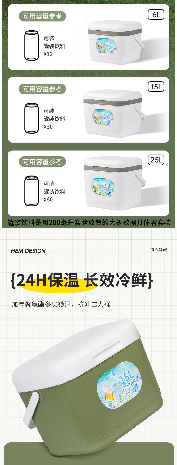 Insulated Box Cooler Camping Car Commercial Stall Outdoor Refrigerator Foam Box Fishing Box Ice Cube Insulated Ice Bucket