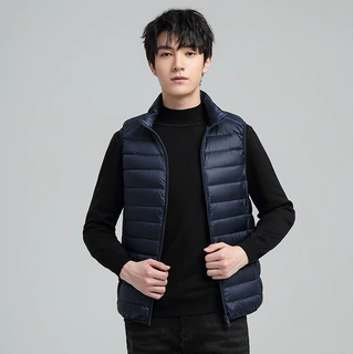 羽绒马甲男款冬季新款男士马夹时尚立领坎肩轻薄羽绒背心男装外套
