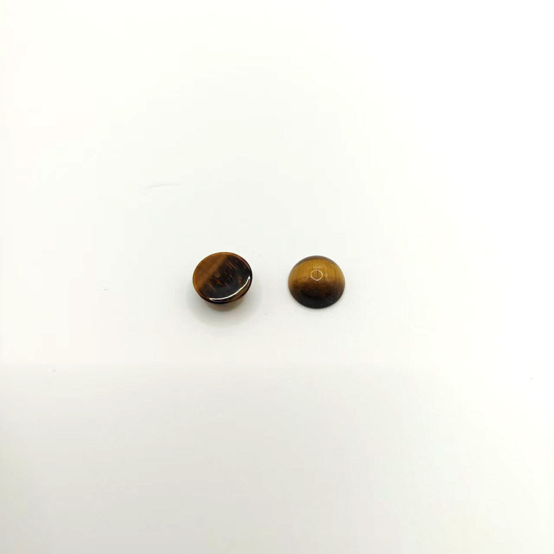 厂家热卖天然虎眼石圆形戒面裸石黄虎眼石戒指耳环diy饰品配件|undefined