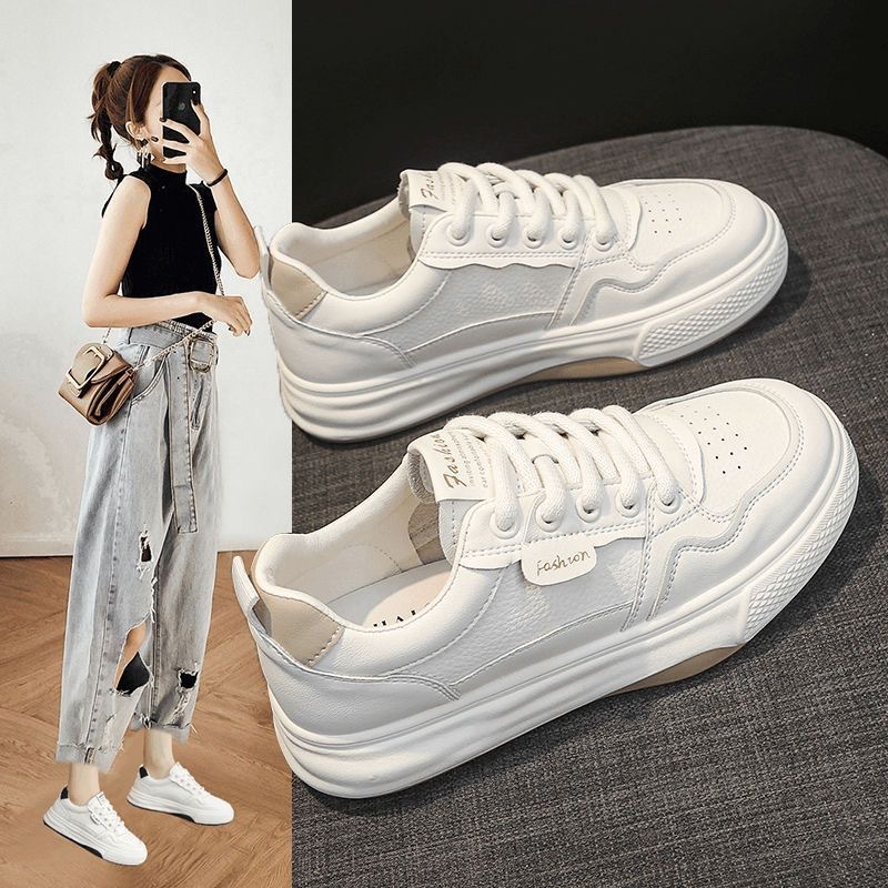 Zapatos de mujer de primavera nuevos zapatos blancos transpirables estudiantes ins versión coreana de todo fósforo plataforma deportiva casual zapatillas de deporte zapatos de moda