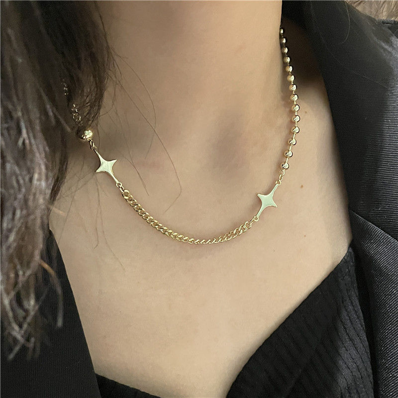 Clavicle Chain Niche Round Bead Ball Chain Splicing Mans Star Clavicle Chain Neck Chain display picture 14