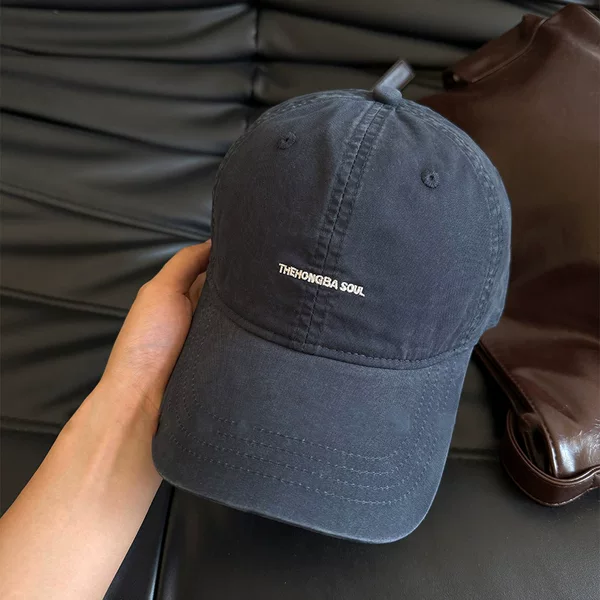 2026 New Soft-Top Korean-Style Letter Embroidery Baseball Cap for Women, Summer Fashion Couple Style Versatile Simple Peaked Cap