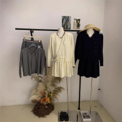 韩系高级感穿搭套装miu系学院风三套装针织连衣裙子女秋2025新款