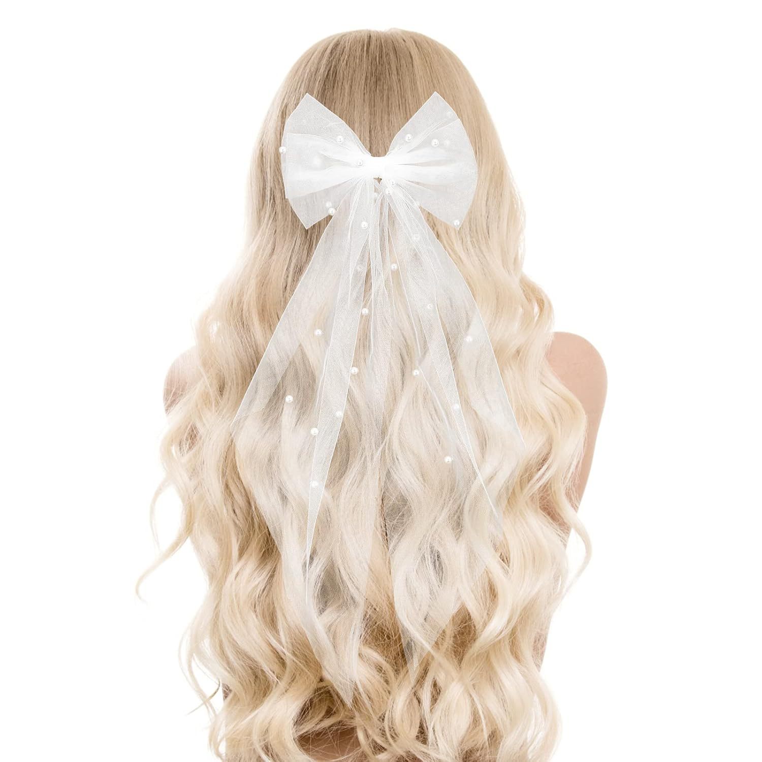 Women's Gender Bridal, Sweet Style Bridal Sweet Women's Bow Knot Polyester Hair Clip Birdcage Veils